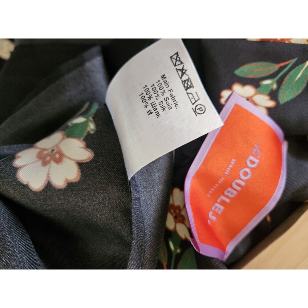 La Double J Dazed Placée Black Floral Silk Blouse Boy Style Button Up Shirt - Picture 11 of 11